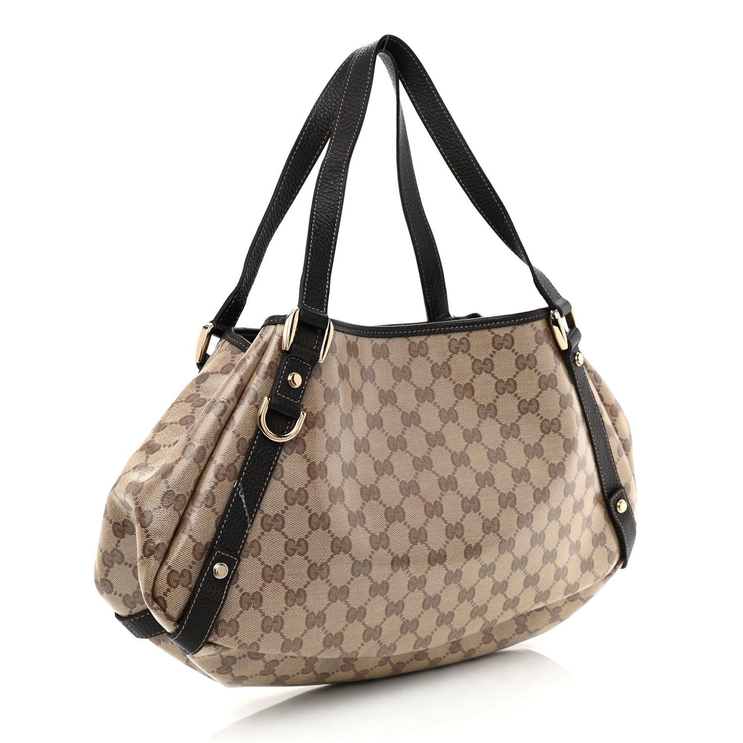 Crystal Monogram Medium Abbey Shoulder Bag Dark Brown