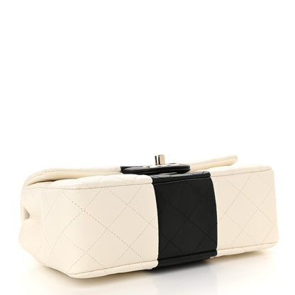 Chanel Lambskin Quilted Mini Rectangular Flap White Black 4 of 9