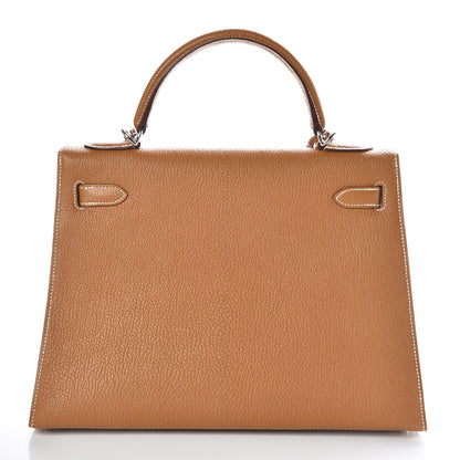 Hermes Chevre De Coromandel Kelly Sellier 32 Gold 4 of 38