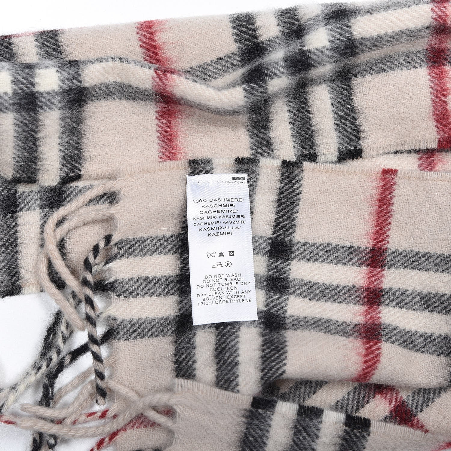 Burberry Cashmere Giant Check Skinny Scarf Archive Beige 4 of 5