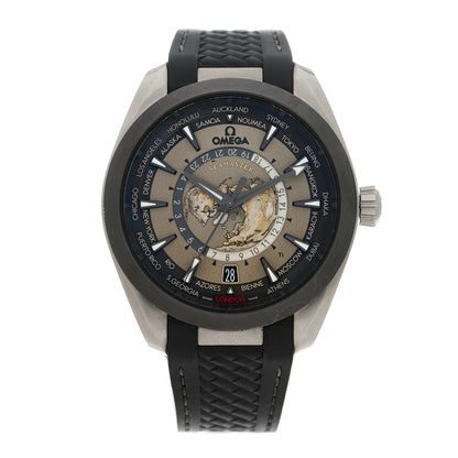 Omega Titanium Rubber 43mm Seamaster Aqua Terra World Time Chronometer Automatic Watch Grey 220.92.43.22.99.001 1 of 5