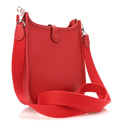 Hermes Taurillon Clemence Evelyne TPM Rouge Casaque 3 of 11