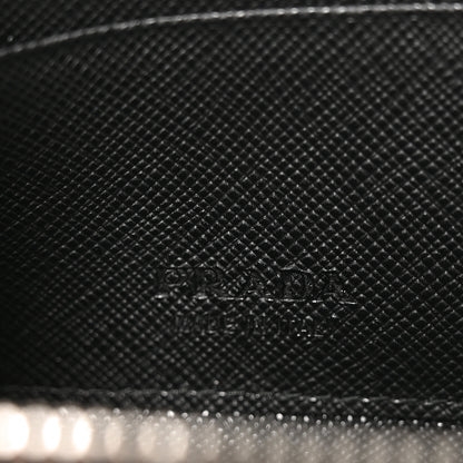 Prada Saffiano Metal Triangle Mini Travel Pouch With Keychain Black 6 of 7
