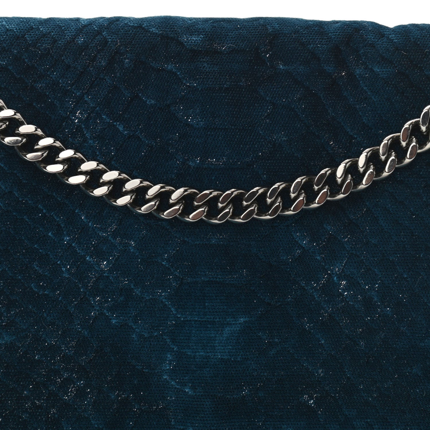 Stella McCartney Velvet Python Embossed Falabella Crossbody Bag Blue 12 of 12