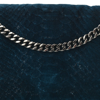 Stella McCartney Velvet Python Embossed Falabella Crossbody Bag Blue 12 of 12