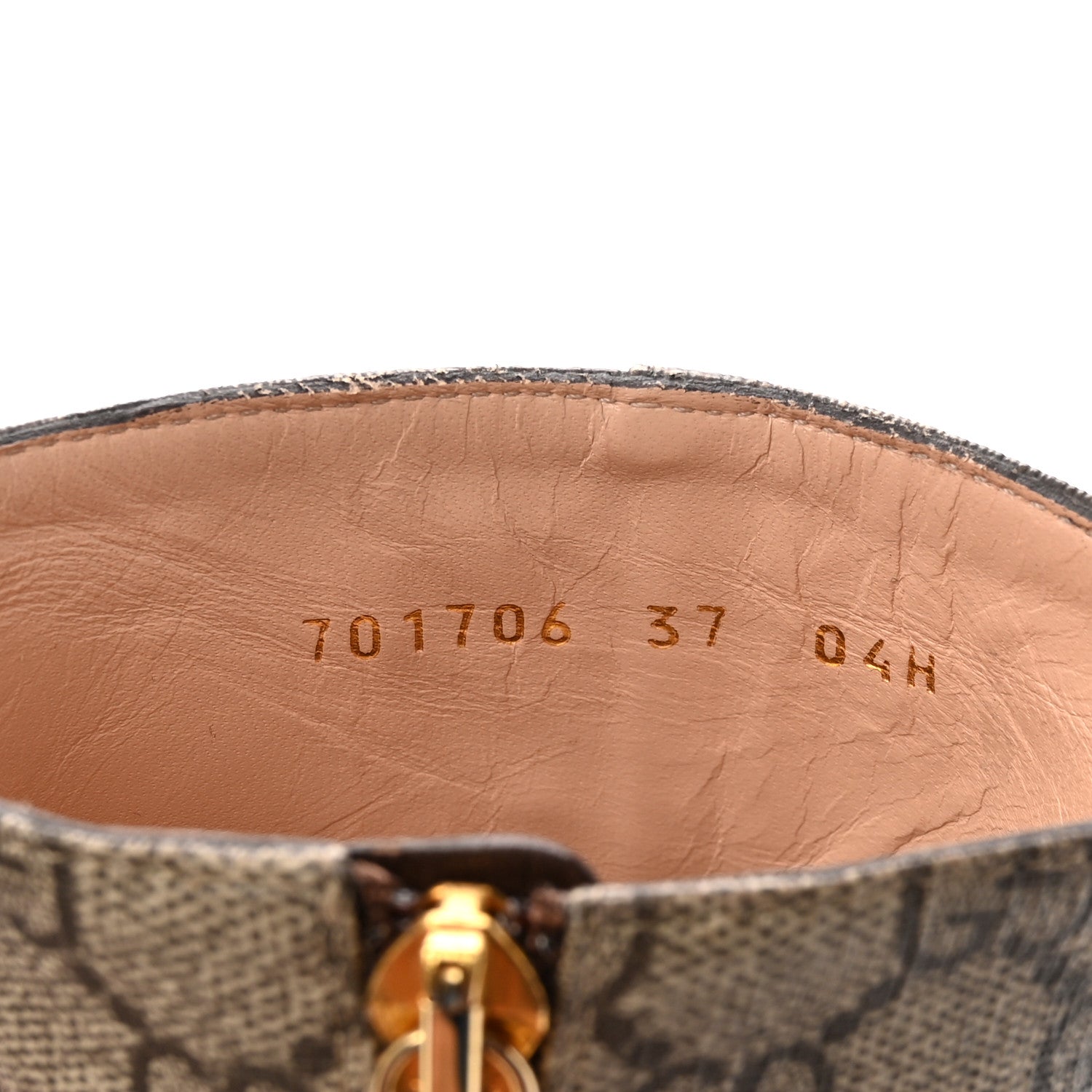 Gucci GG Supreme Monogram Malaga Kid Blondie 55mm Ankle Boots 37 Beige Ebony New Acero 9 of 10