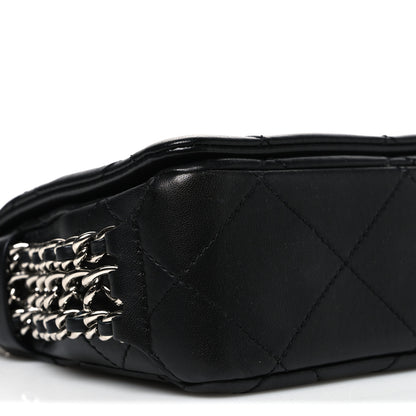 Chanel Lambskin Quilted Mini Chain Rows Flap Black 9 of 10