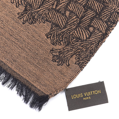 Louis Vuitton Wool Rope Scarf Black Brown 4 of 4