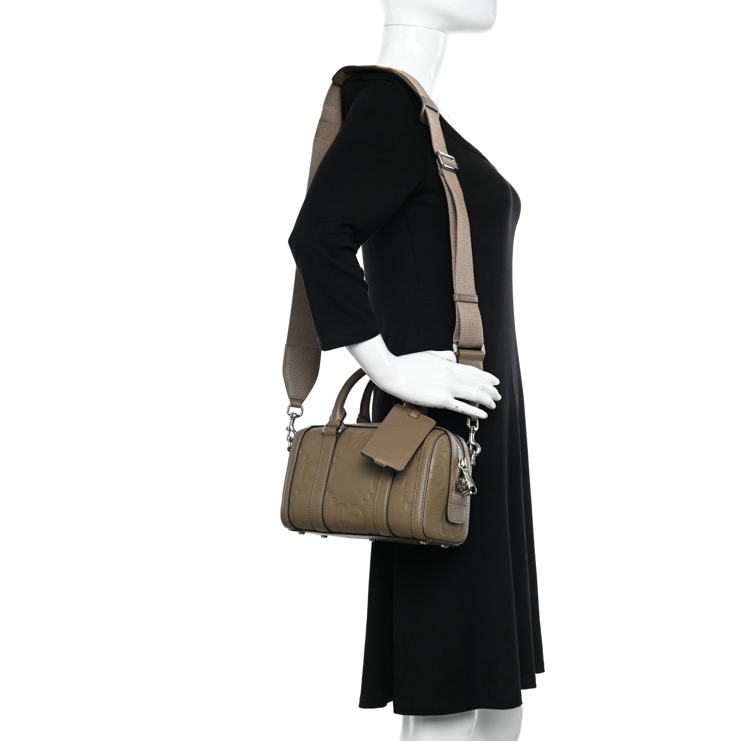 Gucci Piuma Calfskin Jumbo GG Embossed Mini Duffle Bag Good Taupe 2 of 11