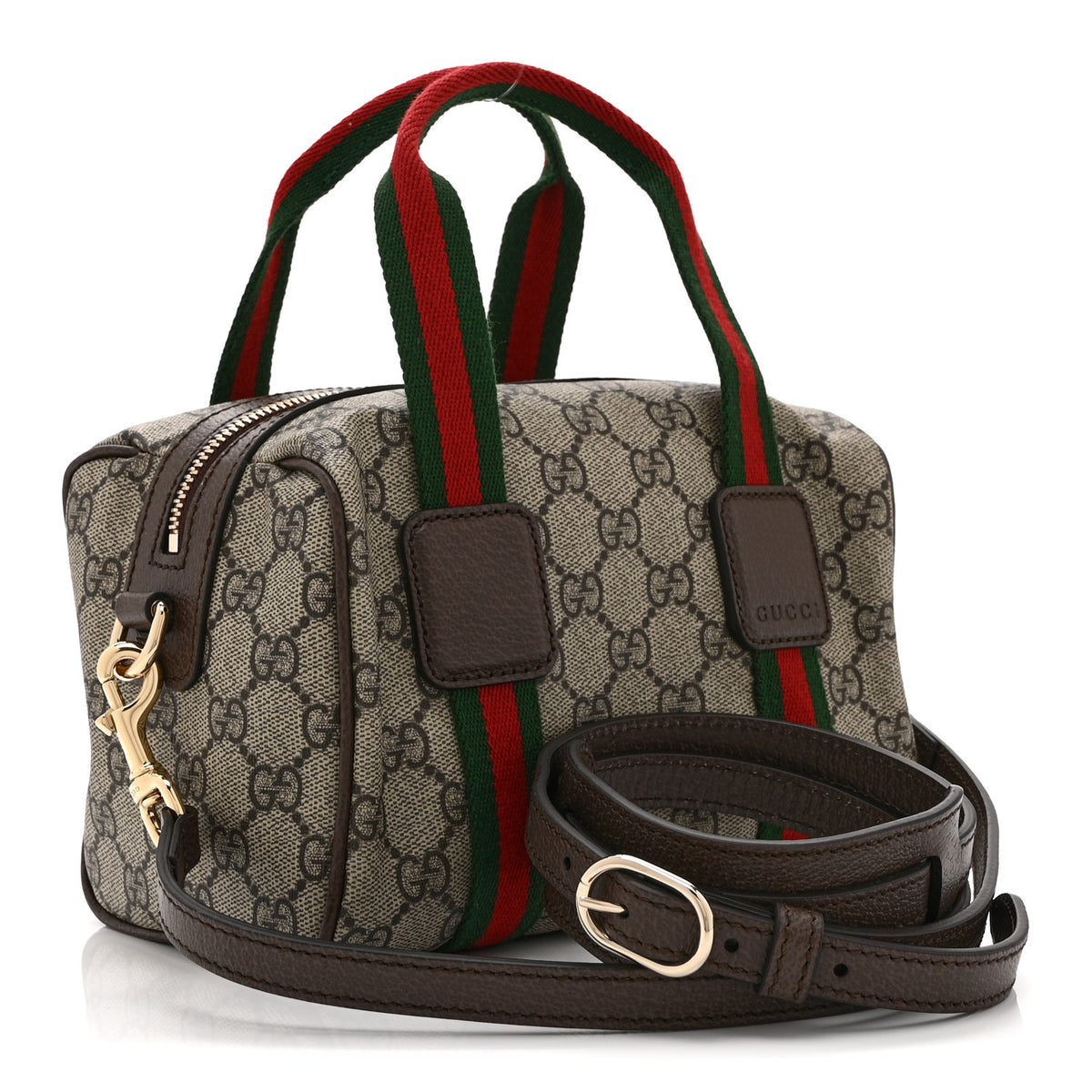 Gucci GG Supreme Web Mini GG Top Handle Bag Beige Ebony New Acero 3 of 10