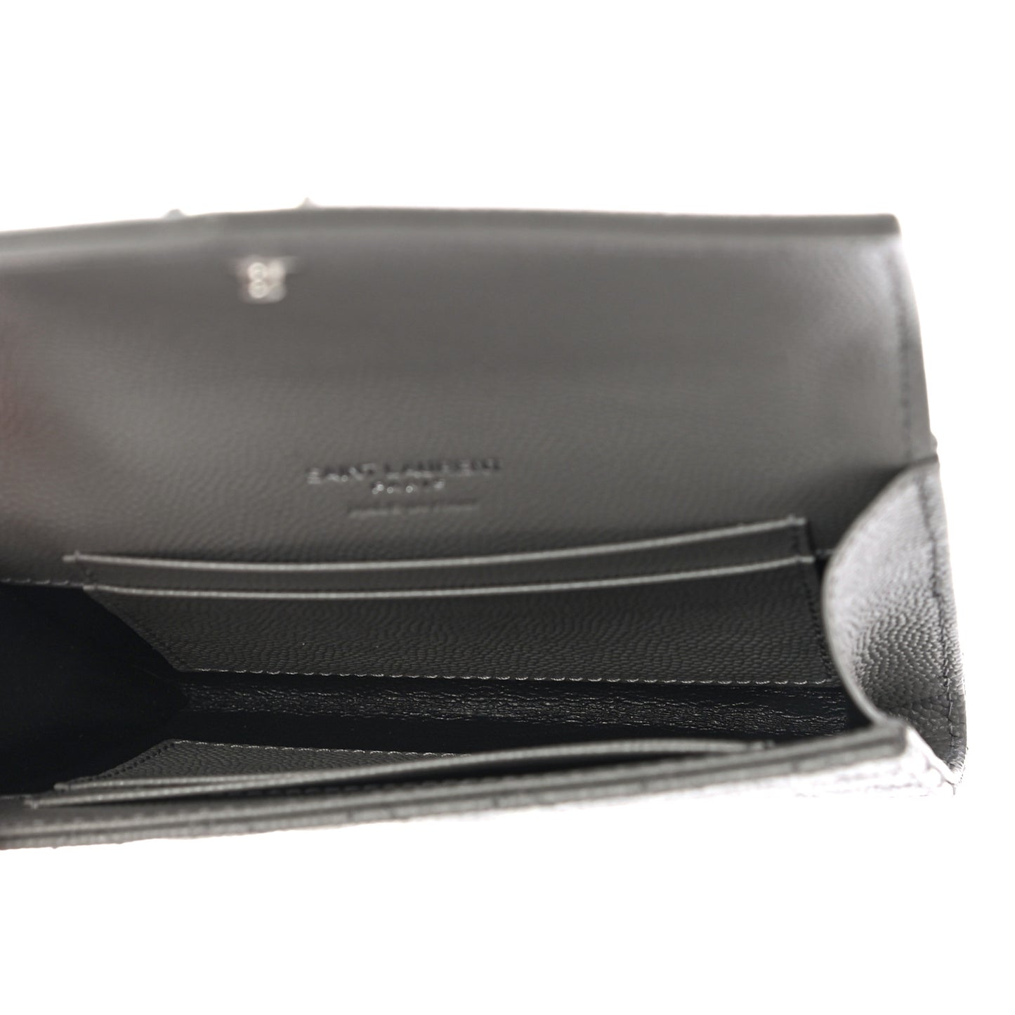 Grain De Poudre Textured Mixed Matelasse Triquilt Small Monogram Envelope Wallet New Stone