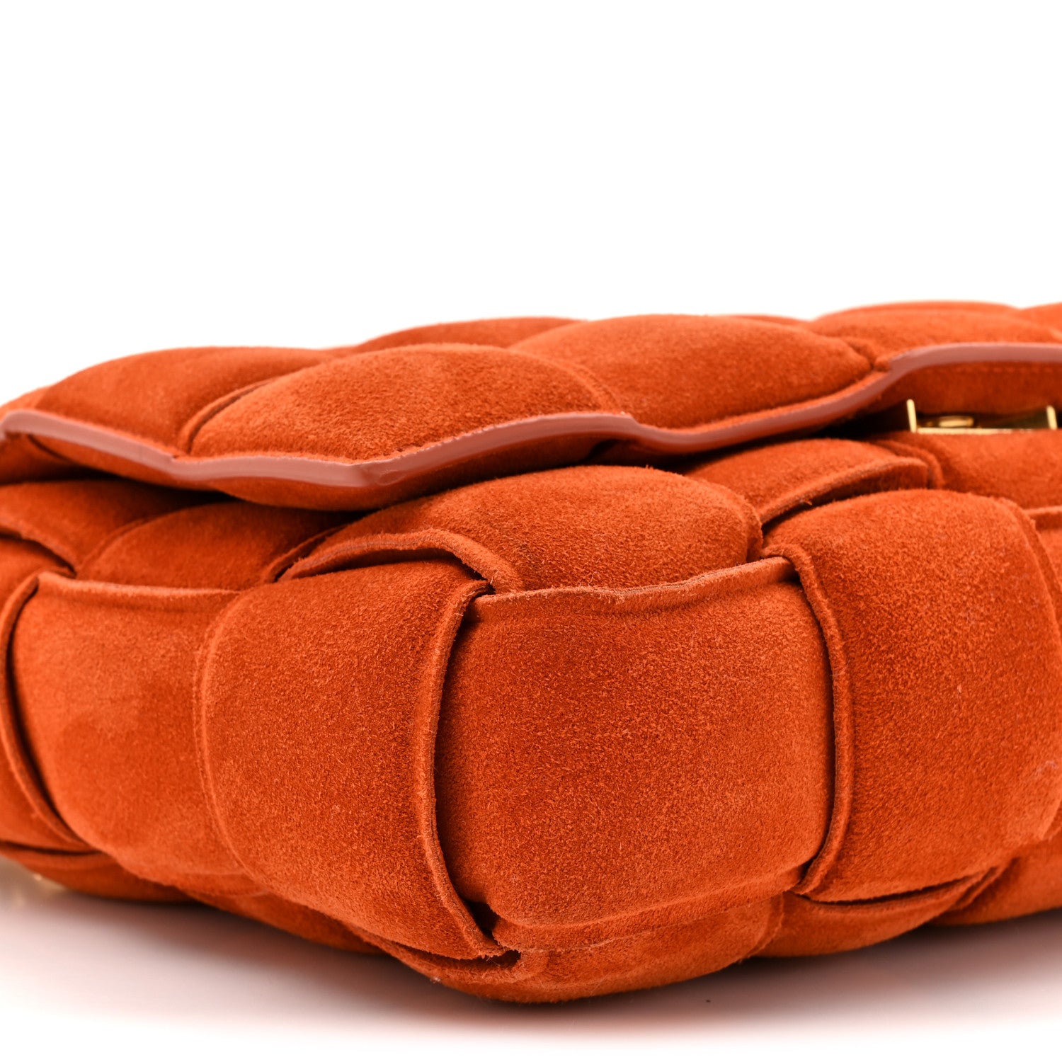 Bottega Veneta Suede Maxi Intrecciato Padded Chain Cassette Crossbody Bag Maple 10 of 13