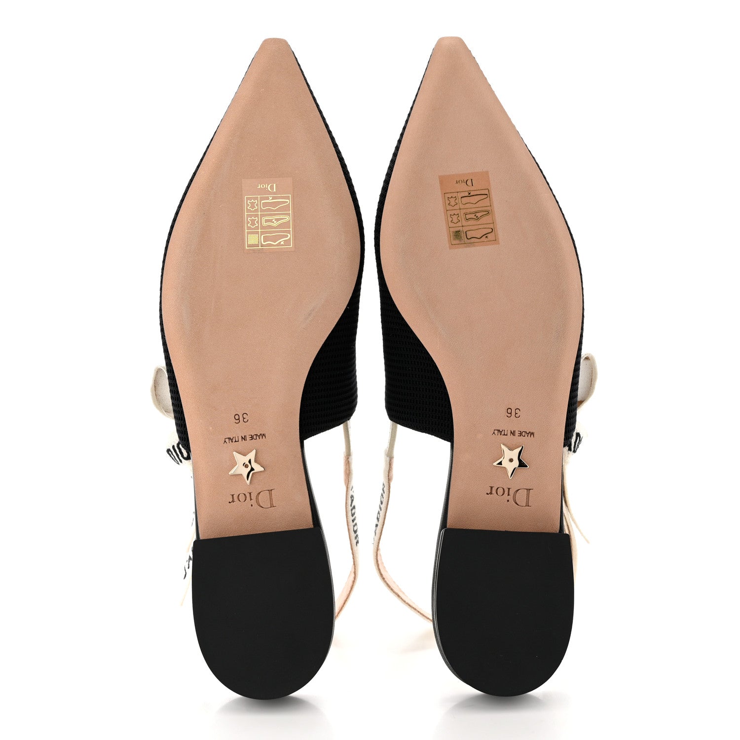 Christian Dior Technical Canvas Ribbon J'Adior Slingback Ballet Flats 36.5 Black 5 of 8