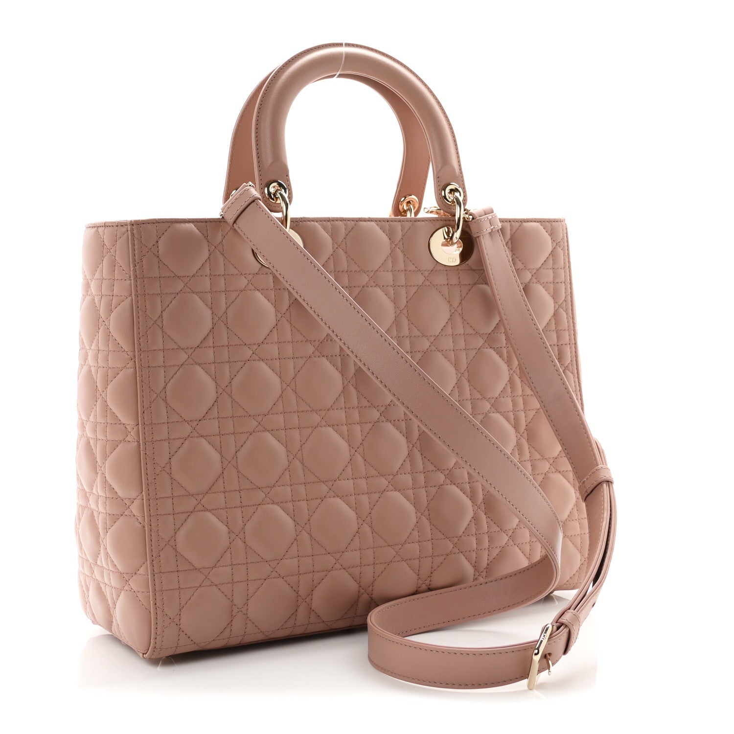 Christian Dior Lambskin Cannage Large Lady Dior Fard 2 of 11