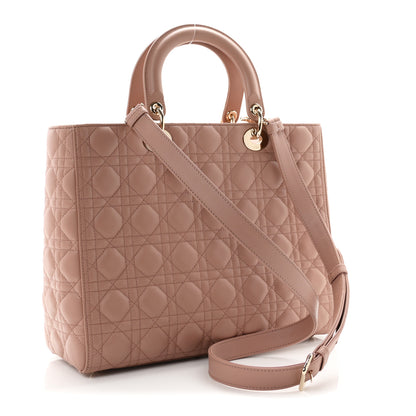 Christian Dior Lambskin Cannage Large Lady Dior Fard 2 of 11