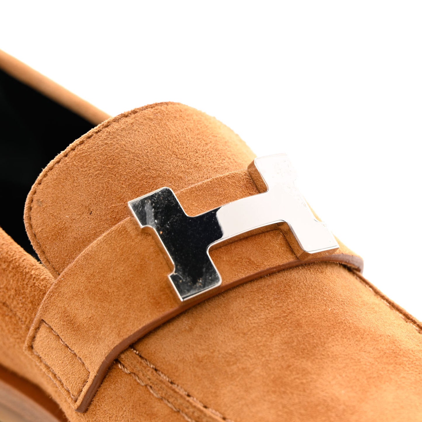 Suede Goatskin Womens Faubourg Loafers 35 Naturel