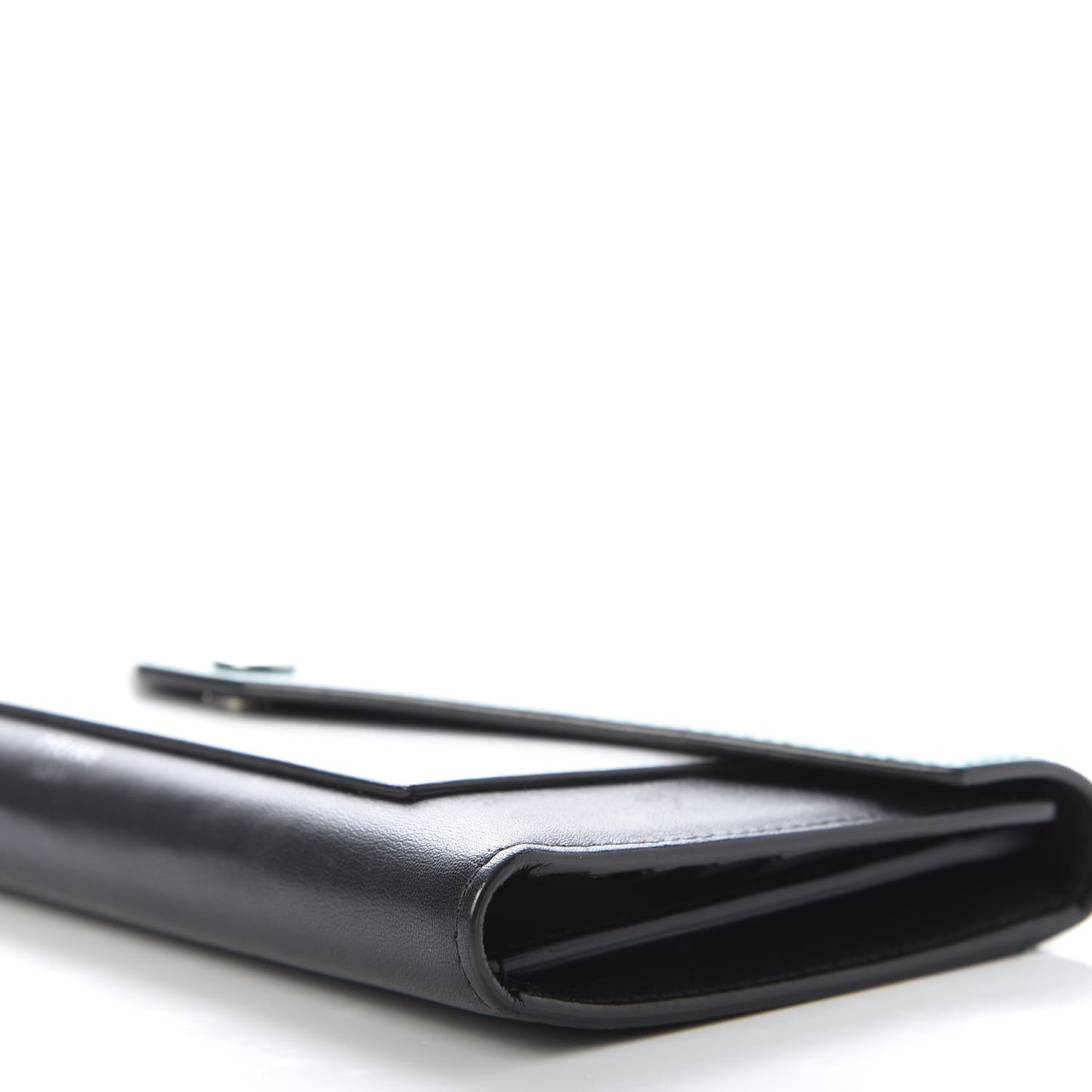 Smooth Calfskin Pocket Tri-Fold Multifunction Envelope Flap Wallet Cactus