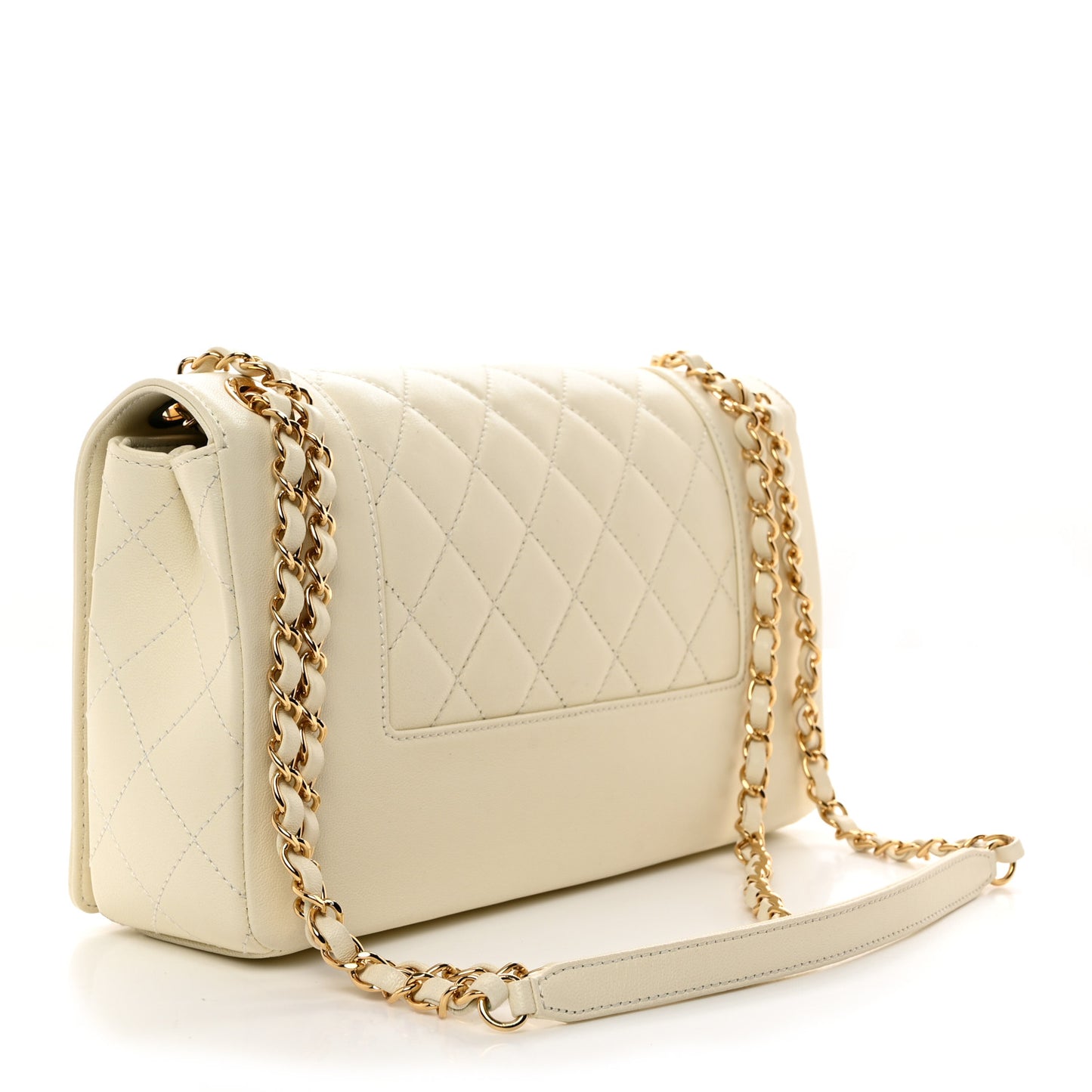 Sheepskin Quilted Vintage Mademoiselle Flap White