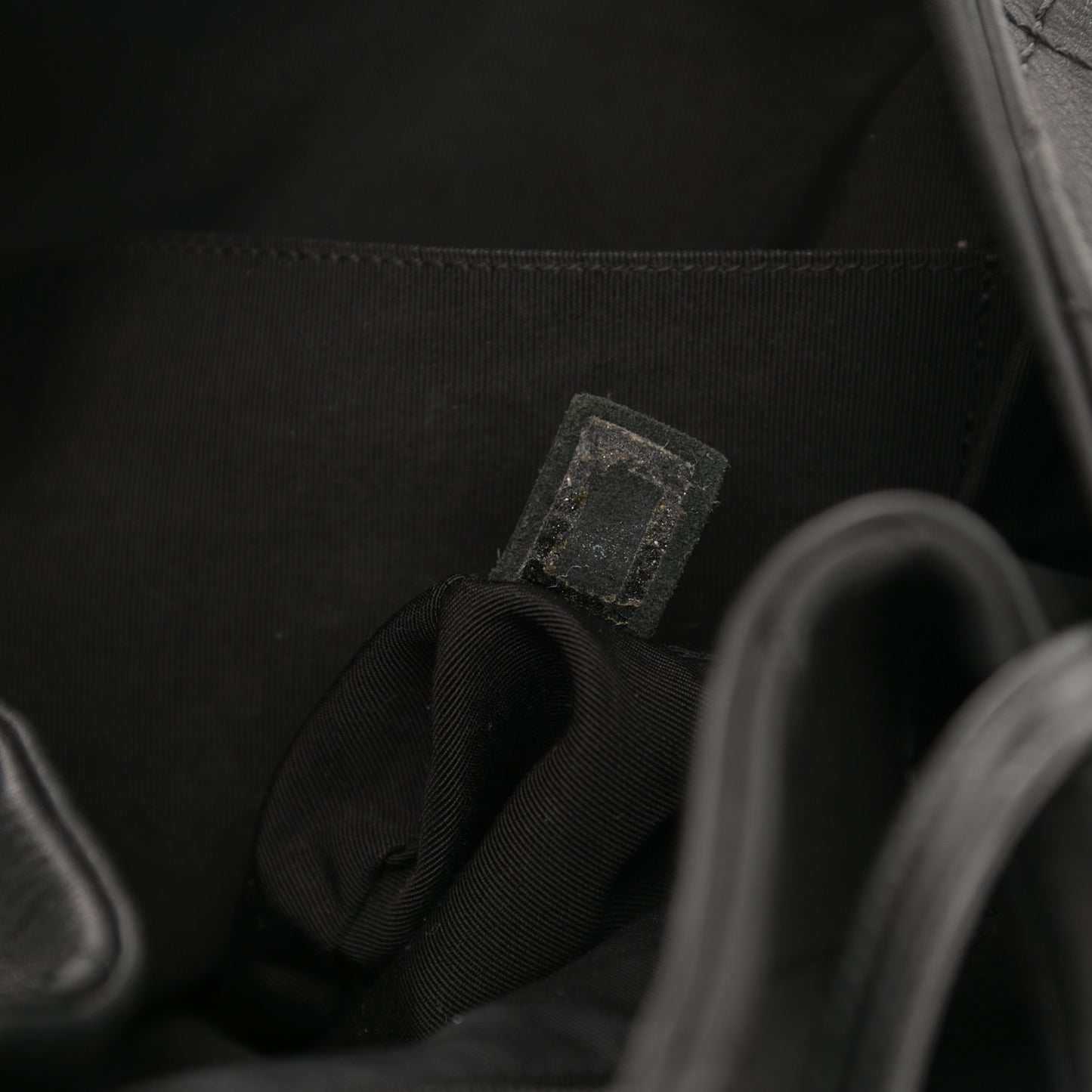 Calfskin Stitched Double Zip Hobo Black