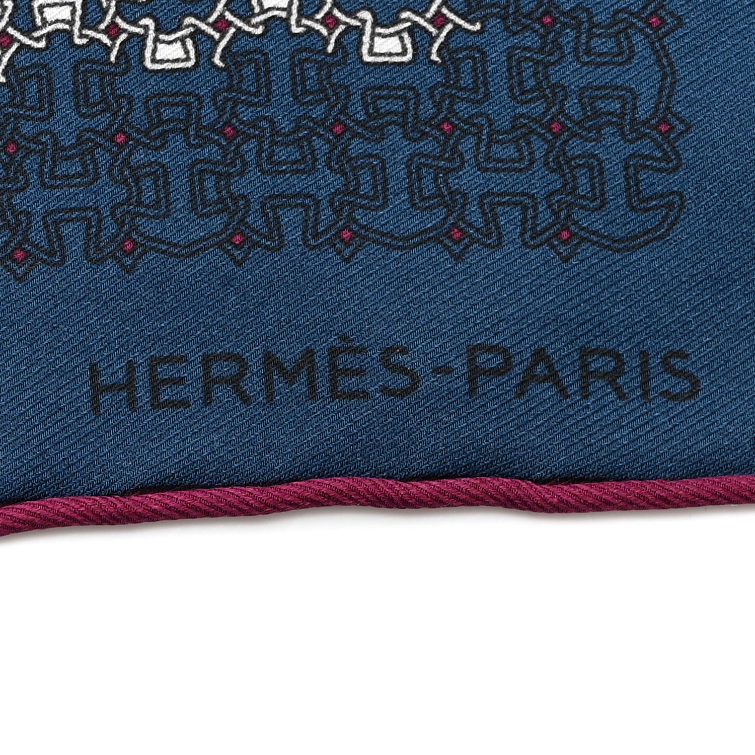 Hermes Silk Pocket Square Scarf Blue Multicolor 2 of 4