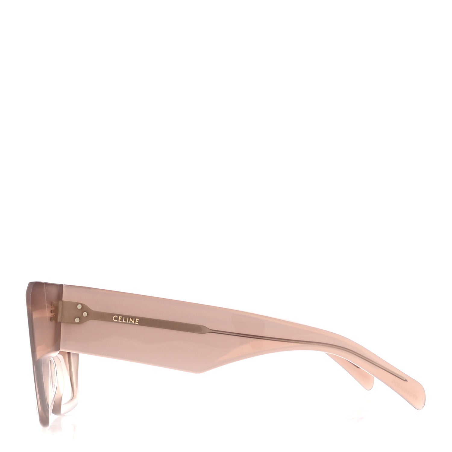 Celine Acetate Flat Top Rectangular Sunglasses CL40092I Shiny Milky Hazelnut 3 of 8