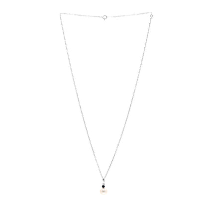 Mikimoto 18K White Gold Blue Sapphire Akoya Cultured Pearl 8-8.5mm Pendant Necklace 3 of 5