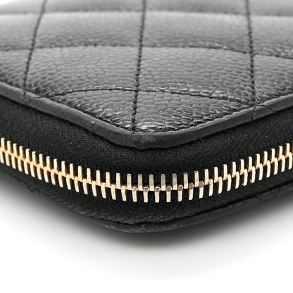 Chanel Caviar Quilted Large Gusset Zip Around Wallet Black 14 of 17