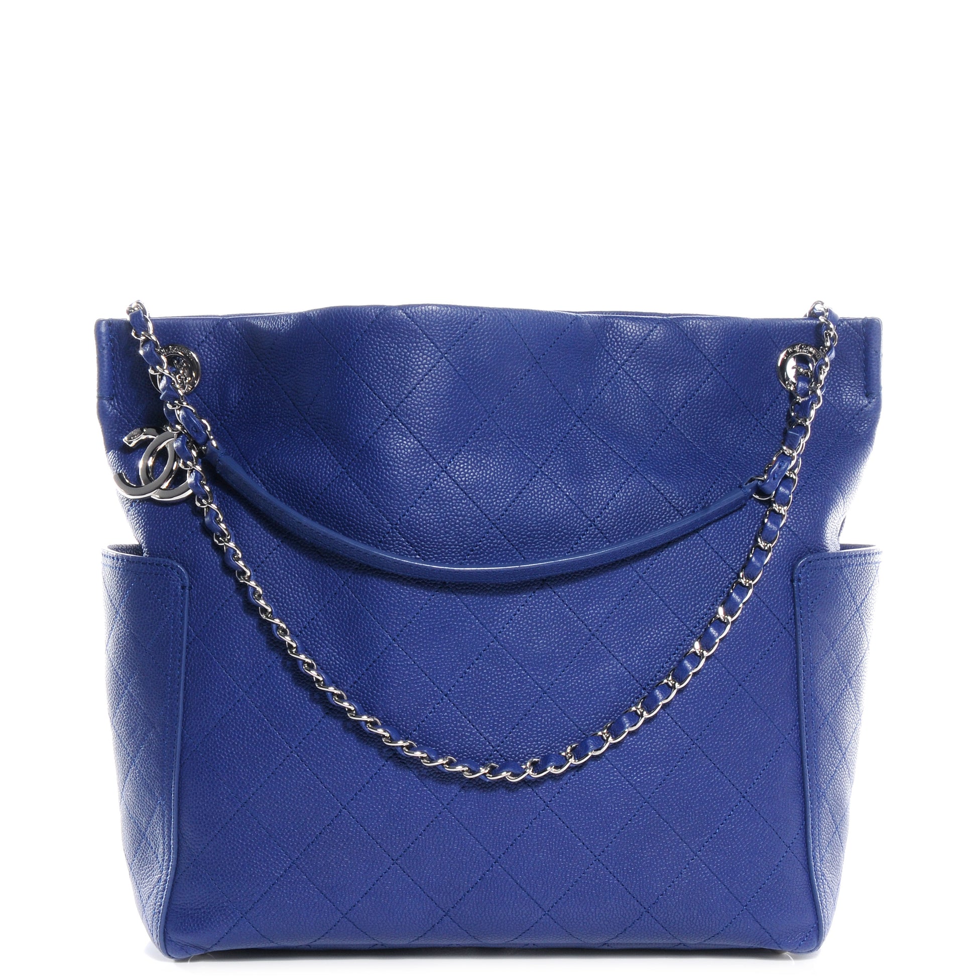 Chanel Caviar Quilted CC Pocket Hobo Dark Blue 1 of 7