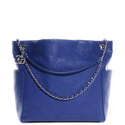 Chanel Caviar Quilted CC Pocket Hobo Dark Blue 1 of 7