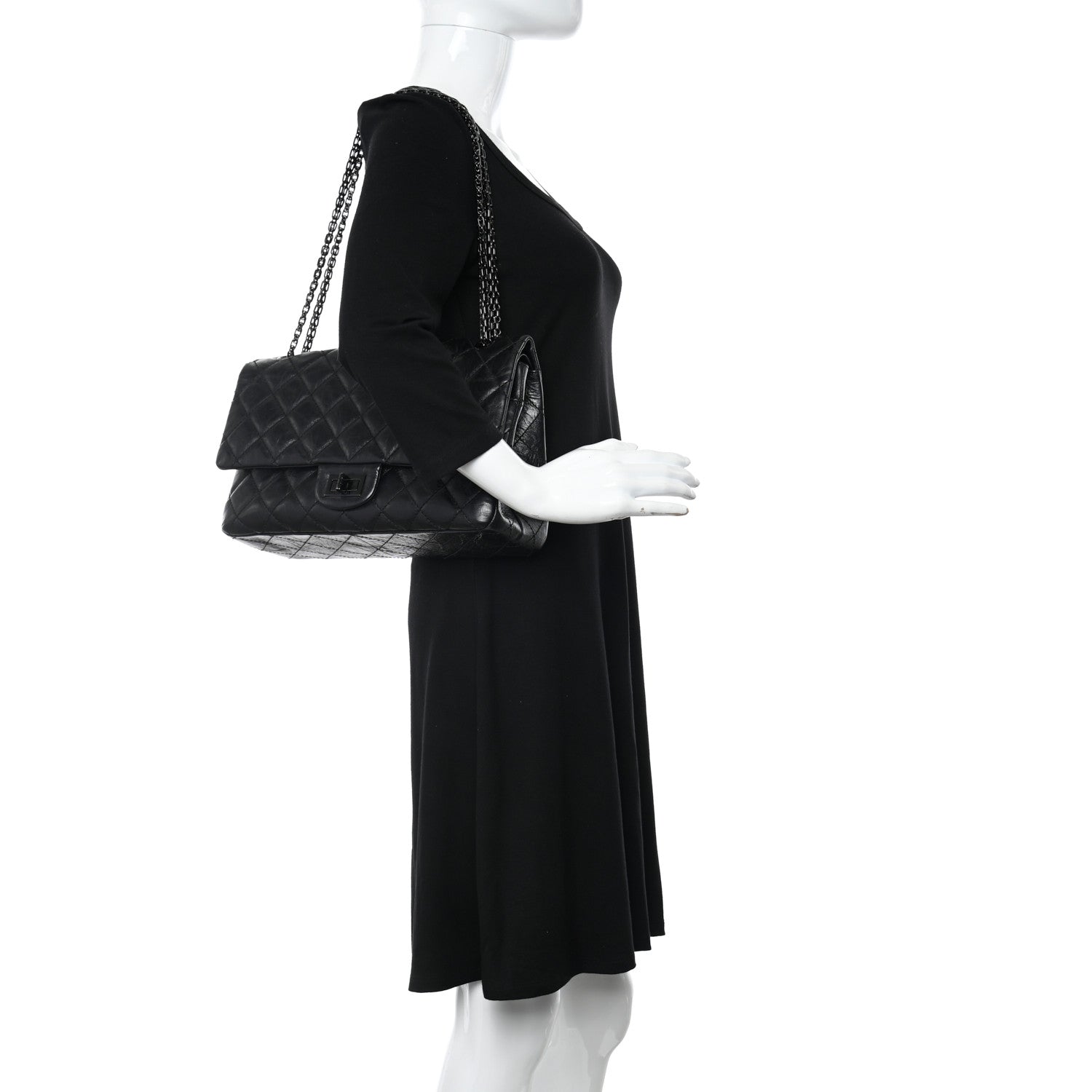 Chanel Aged Calfskin Quilted 2.55 Reissue 227 Flap So Black 2 of 10