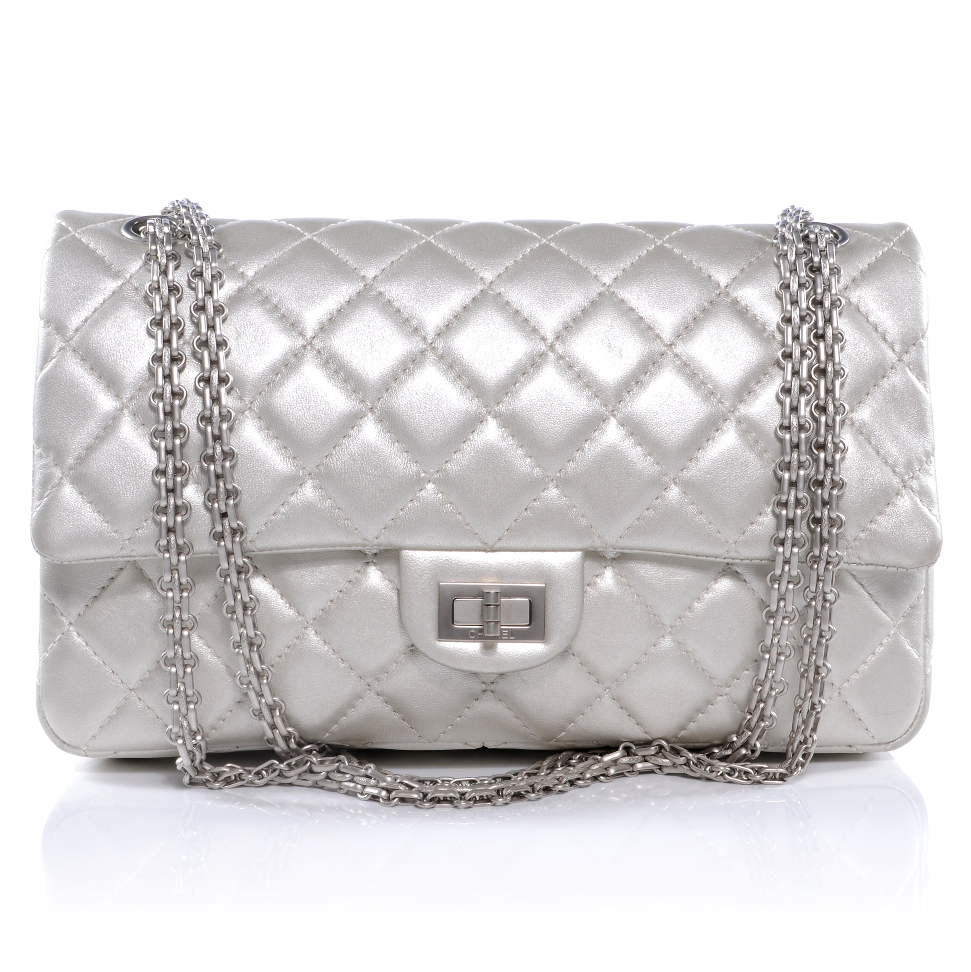 Chanel Lambskin 2.55 Reissue 226 Flap Silver 1 of 9