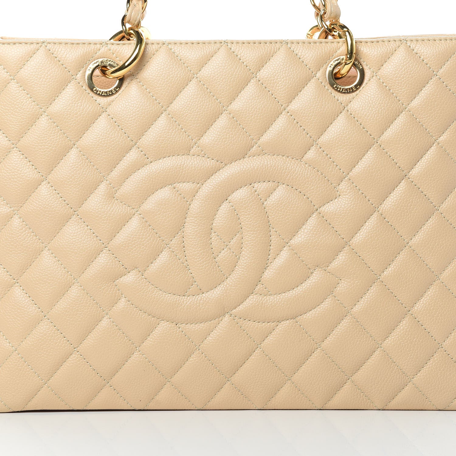 Chanel Caviar Quilted Grand Shopping Tote GST Beige Clair 8 of 13