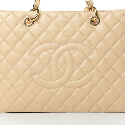 Chanel Caviar Quilted Grand Shopping Tote GST Beige Clair 8 of 13