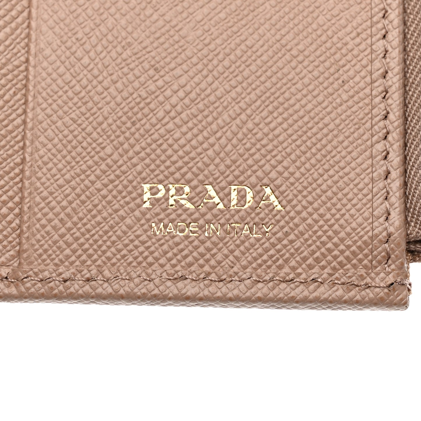 Saffiano Metal Bi-Fold Zip Wallet Cammeo