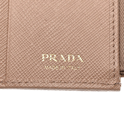 Prada Saffiano Metal Bi-Fold Zip Wallet Cammeo 5 of 7