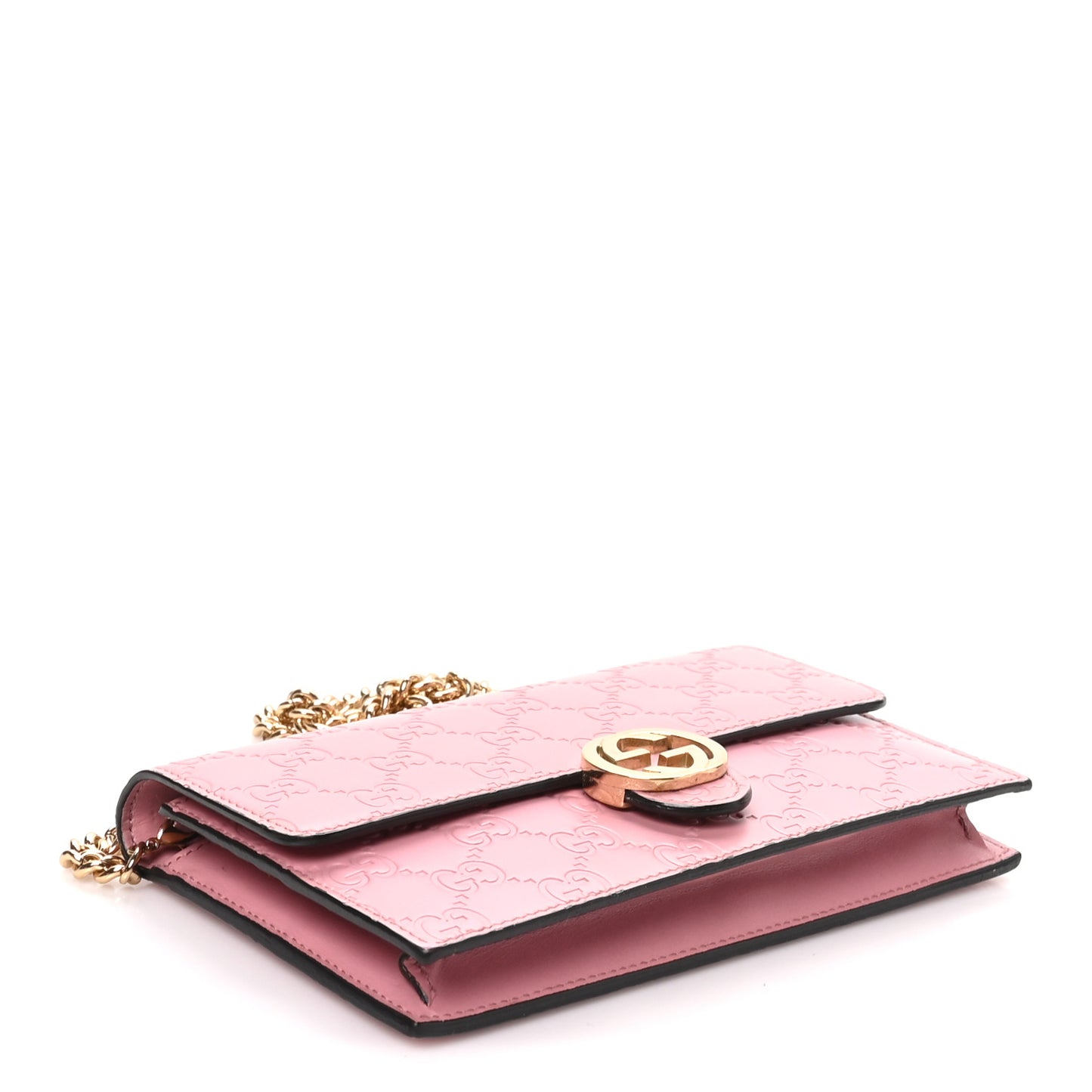 Guccissima Icon Chain Wallet Carmine Rose