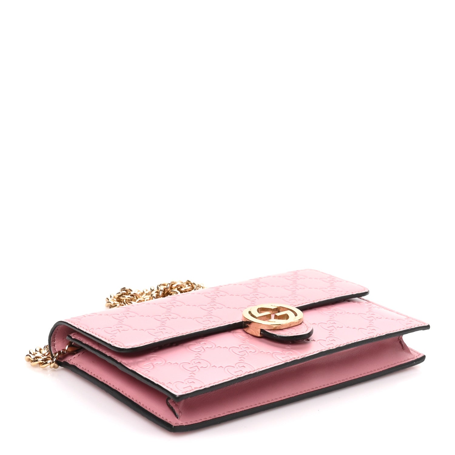 Gucci Guccissima Icon Chain Wallet Carmine Rose 3 of 8