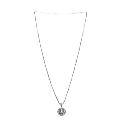 David Yurman Sterling Silver Diamond Prasiolite 8mm Petite Cerise Pendant Necklace 3 of 6