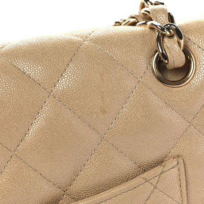 Chanel Iridescent Caviar Quilted Jumbo Double Flap Beige 16 of 16