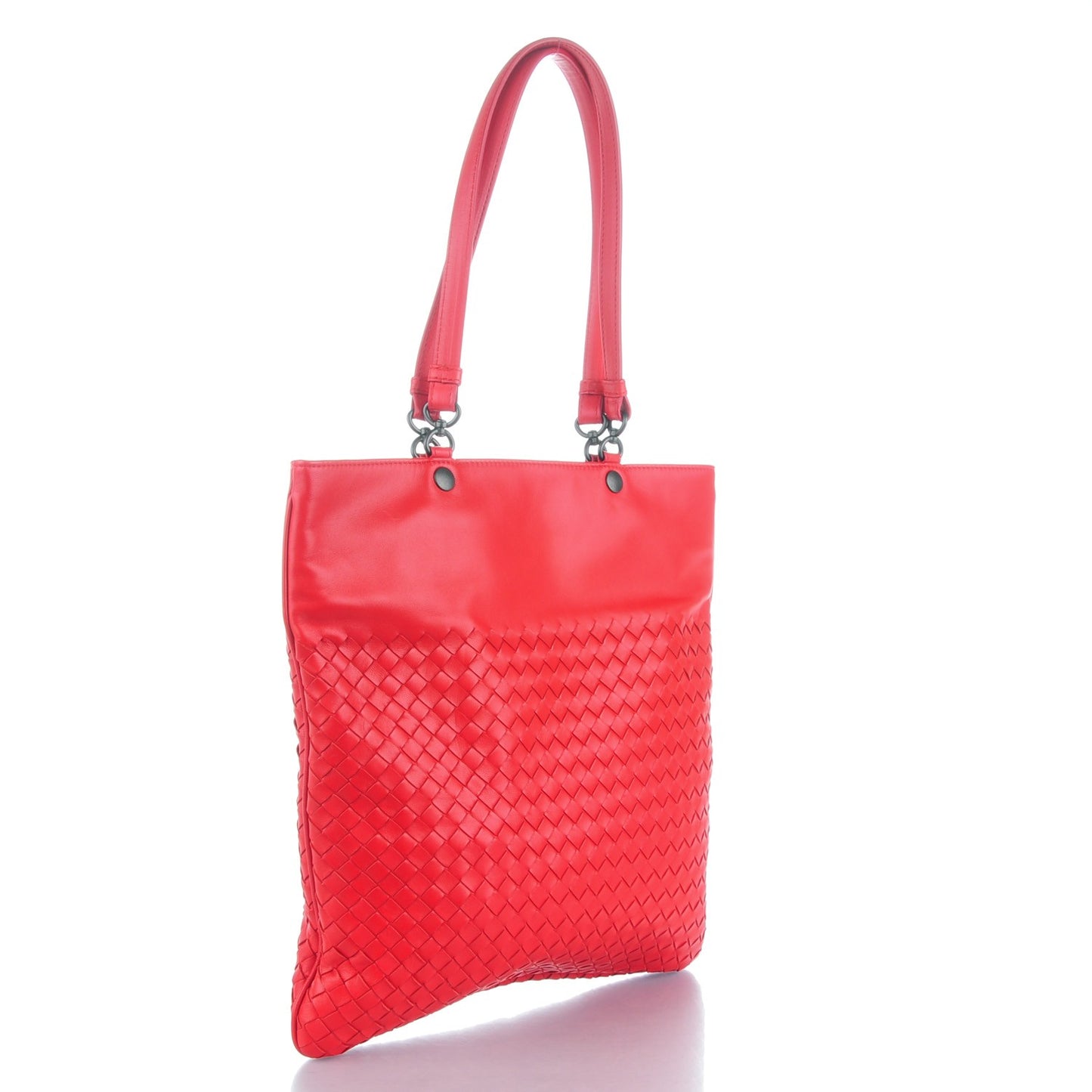 Nappa Intrecciato Flat Shoulder Bag Flame