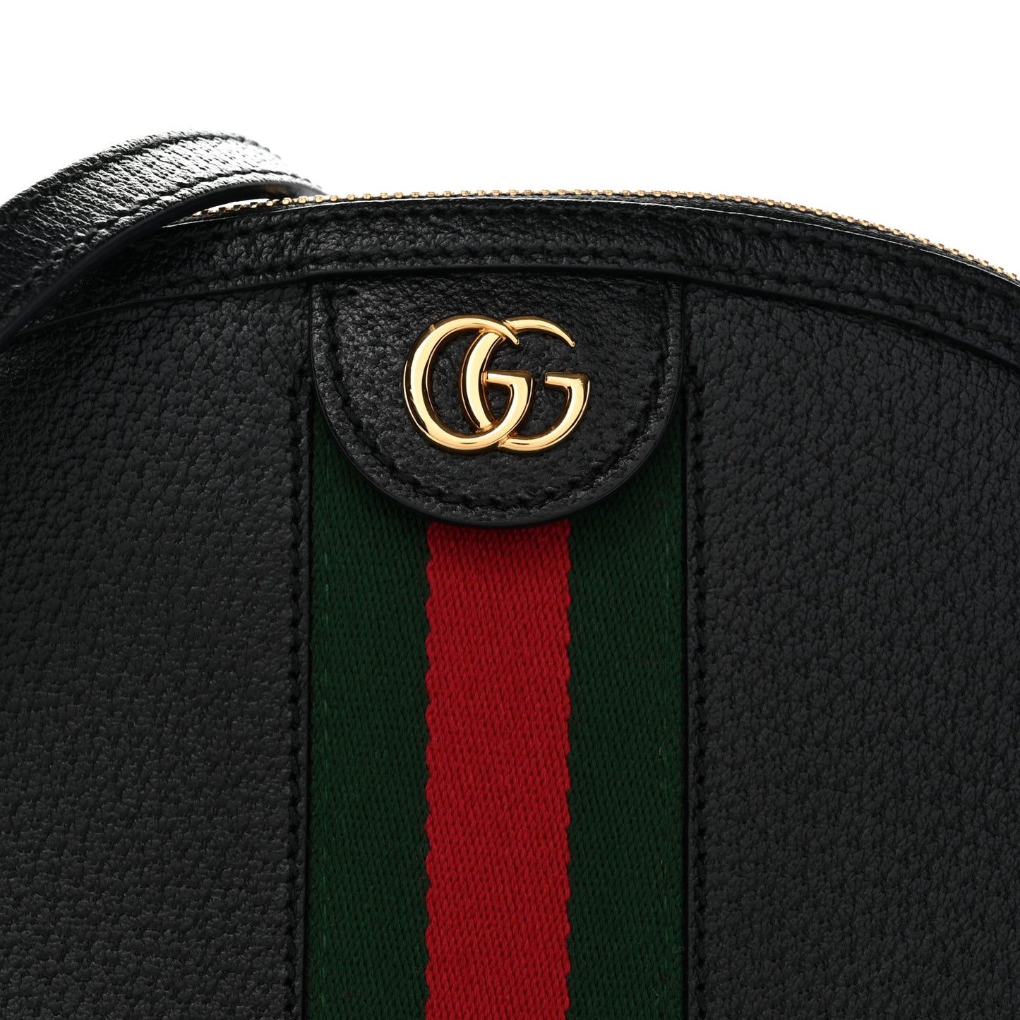 Calfskin GG Web Small Ophidia Dome Shoulder Bag Black
