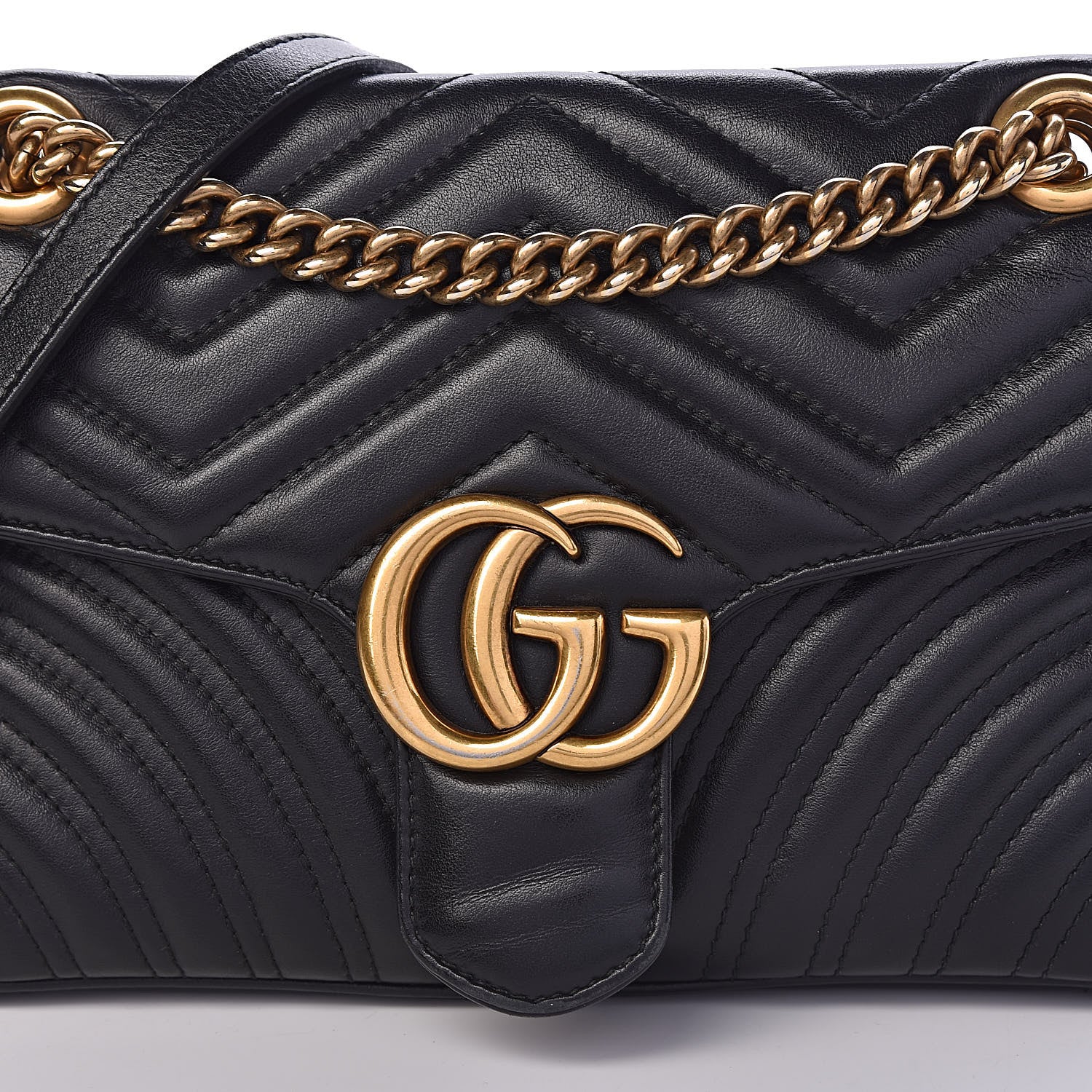 Gucci Calfskin Matelasse Small GG Marmont Shoulder Bag Black 15 of 15