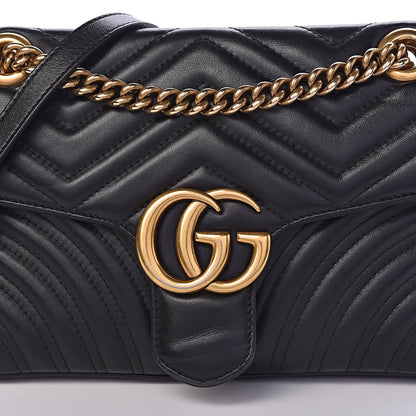 Gucci Calfskin Matelasse Small GG Marmont Shoulder Bag Black 15 of 15