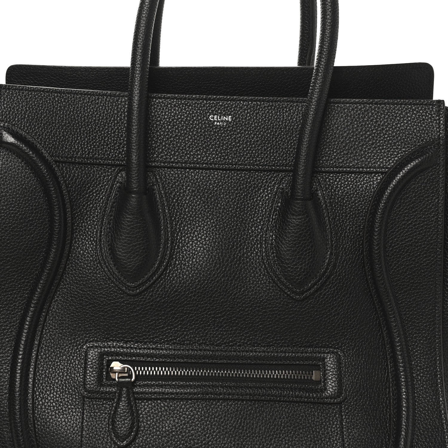 Celine Drummed Calfskin Mini Luggage Black 8 of 10
