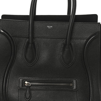 Celine Drummed Calfskin Mini Luggage Black 8 of 10