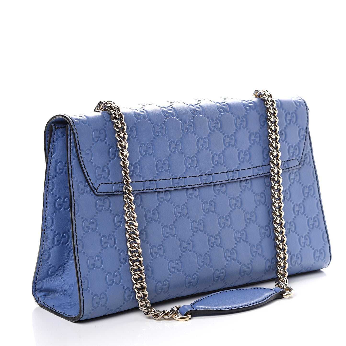 Soft Guccissima Medium Emily Chain Shoulder Bag Mineral Blue