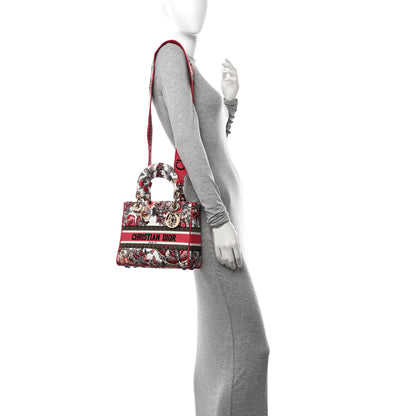 Christian Dior Canvas Embroidered Butterfly Print Medium Lady D-Lite Multicolor 2 of 14