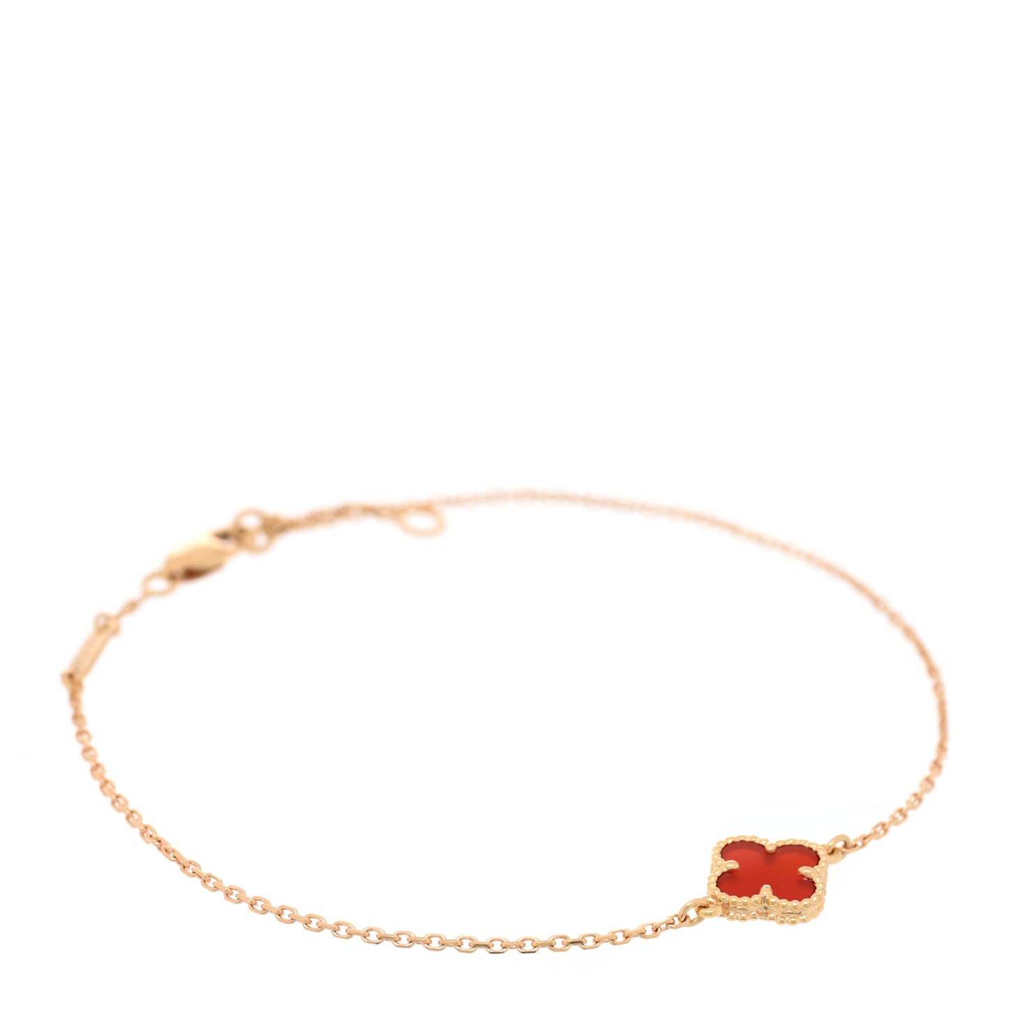 18K Rose Gold Carnelian Sweet Alhambra Bracelet