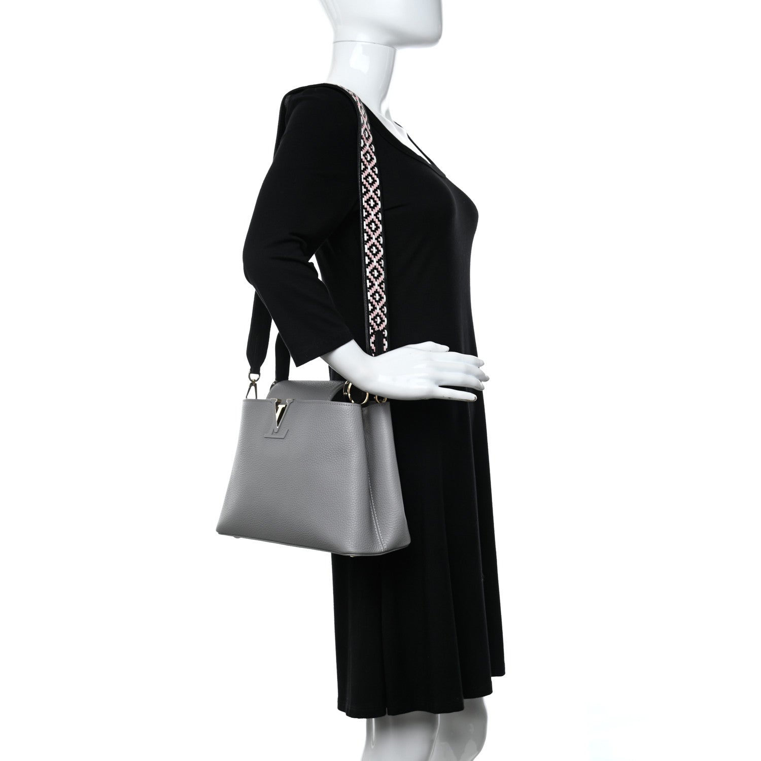 Louis Vuitton Taurillon Woven Capucines PM 2 of 8