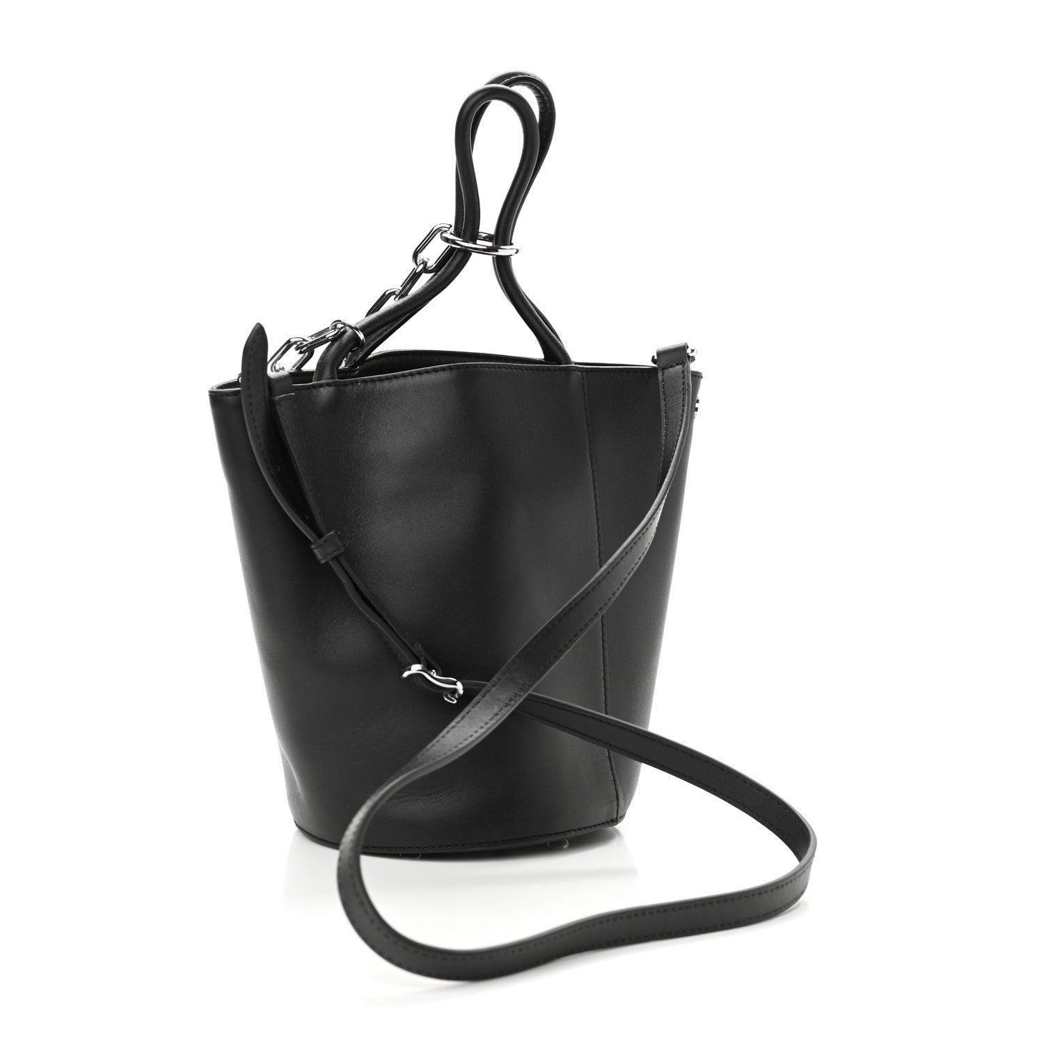 Alexander Wang Calfskin Roxy Large Chain Bucket Black Silver Hardware 4 of 11